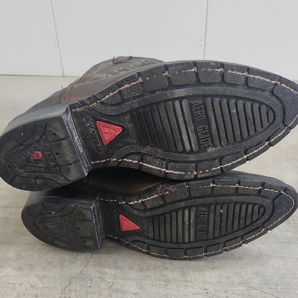 Double H Men's Brown Leather Cowboy Boots Sz 9.5 - Picture 9 of 9